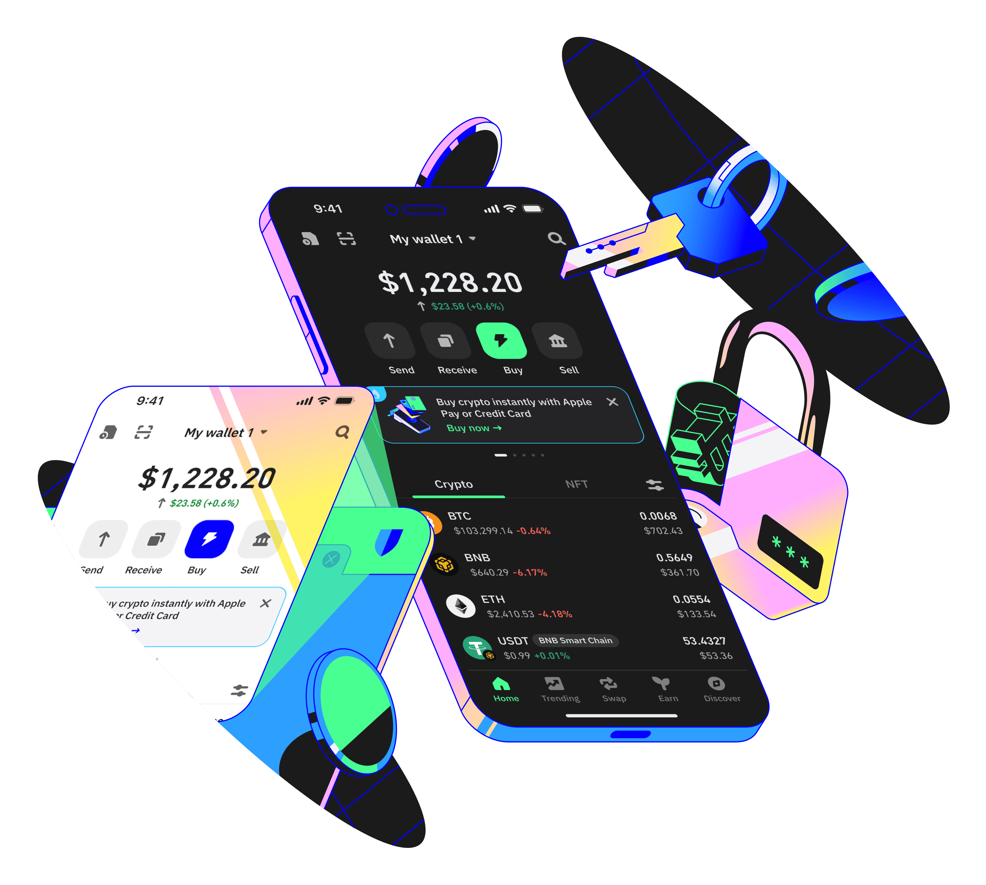 Apps with keys and locks